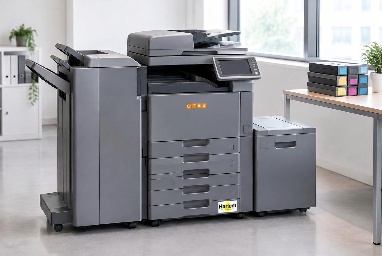 UTAX Multifunktionsgerät mit HARLEM-Kennzeichnung und passendem Toner